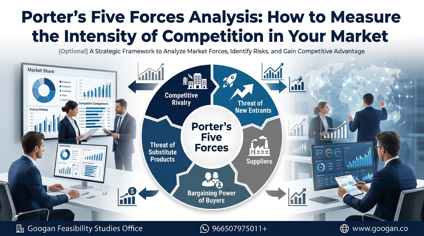 تحليل القوى الخمس لبورتر (Porter's Five Forces): كيف تقيس حدة المنافسة في سوقك؟